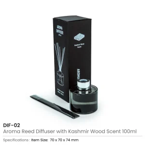 Aroma Reed Diffuser with Kashmir Wood Scent 100ml & 6 Pcs Sticks - Image 4