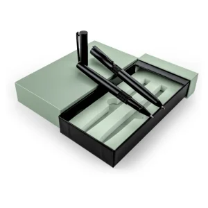 Black Metal Pen Set with Matte Finish in Hardboard Slide to Open Box - Image 8