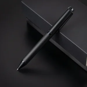 Black Metal Pens with Diamond Textured Design Barrel - Image 5