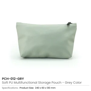 Cosmetic Pouch with Zipper in Soft PU Material - Image 9