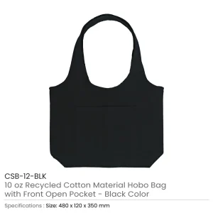 Cotton Hobo Bags with Front Pocket, 10 oz (340 GSM) - Image 5