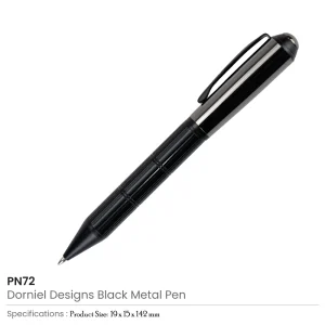 Dorniel Designs Brand Pens, Matte Black, Twist Action, Blue Ink - Image 3