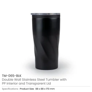 Double Wall SS Tumblers with PP Interior and Transparent Lid 580ml - Image 10