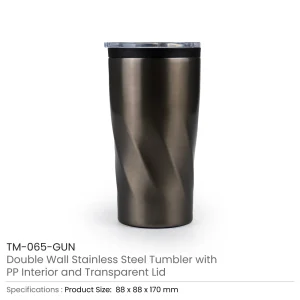 Double Wall SS Tumblers with PP Interior and Transparent Lid 580ml - Image 8