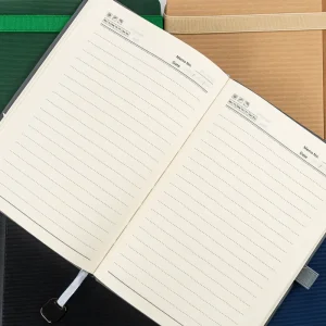 Hard Cover PU Notebooks in A5 Size with Metal Plate Bookmark - Image 5