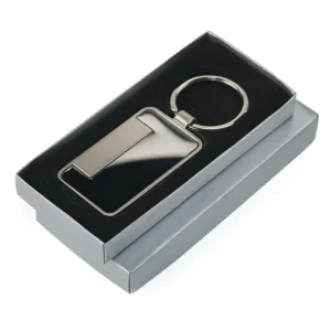 Metal Keychain Rectangle Gun Metal Matte Finish Plate - Image 8
