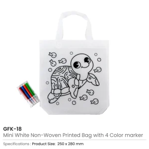 Mini Non-woven Bags 100GSM with 4Color Markers & Imprinted Turtle Outline - Image 3