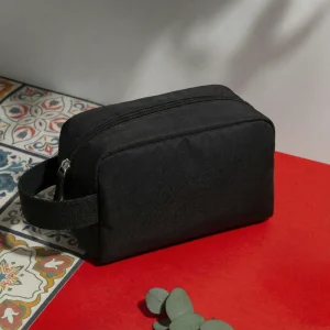 Multipurpose Utility Pouch in Black Polyester Fabric with Zipper and Webbing Handle - Image 7