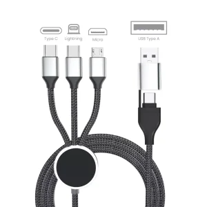 3-in-1 Multi Charging long cable 105cm with Light Up logo design - Image 4