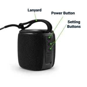 Portable Bluetooth Speaker with Light Up Logo and Lanyard - Image 3