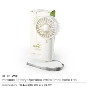 Portable Hand Fan with Lanyard Lace - White Color - Image 4