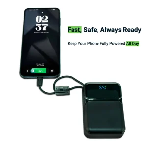 Powerbank with Built-in Type-C & Lightning Cables, 20,000mAh, 45W Fast Charging - Image 5