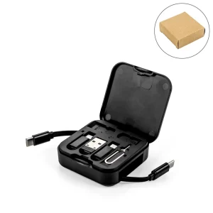 Retractable Charging Cable Set with Bamboo Top – 60W Fast Charging
