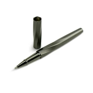 Rollerball Pens Swirl Design in Gunmetal Finish with PU Leather Box - Image 5
