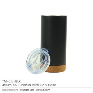 Travel Tumbler with Cork Base 450ml Stainless Steel - Ramadan Gifts - Image 5