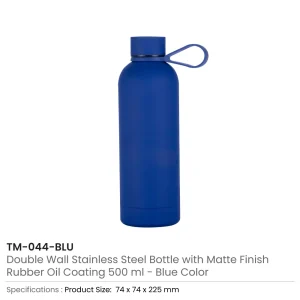 Stainless Steel Water Bottles 500ml – Double Wall, Matte Finish, Soft-Touch Rubber Coating - Image 10