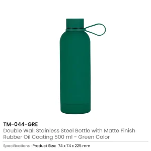 Stainless Steel Water Bottles 500ml – Double Wall, Matte Finish, Soft-Touch Rubber Coating - Image 11