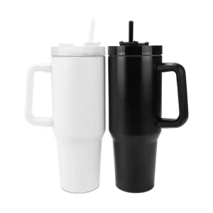 Tumblers with Handle and Straw in Stainless Steel 1200ml - Image 3