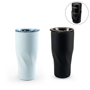 Dorniel Designs Tumblers with Transparent Lid, Recycled Stainless Steel - 540ml
