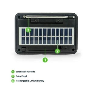 Vintage Design Bluetooth Speaker with Radio and Solar Panel - Image 5